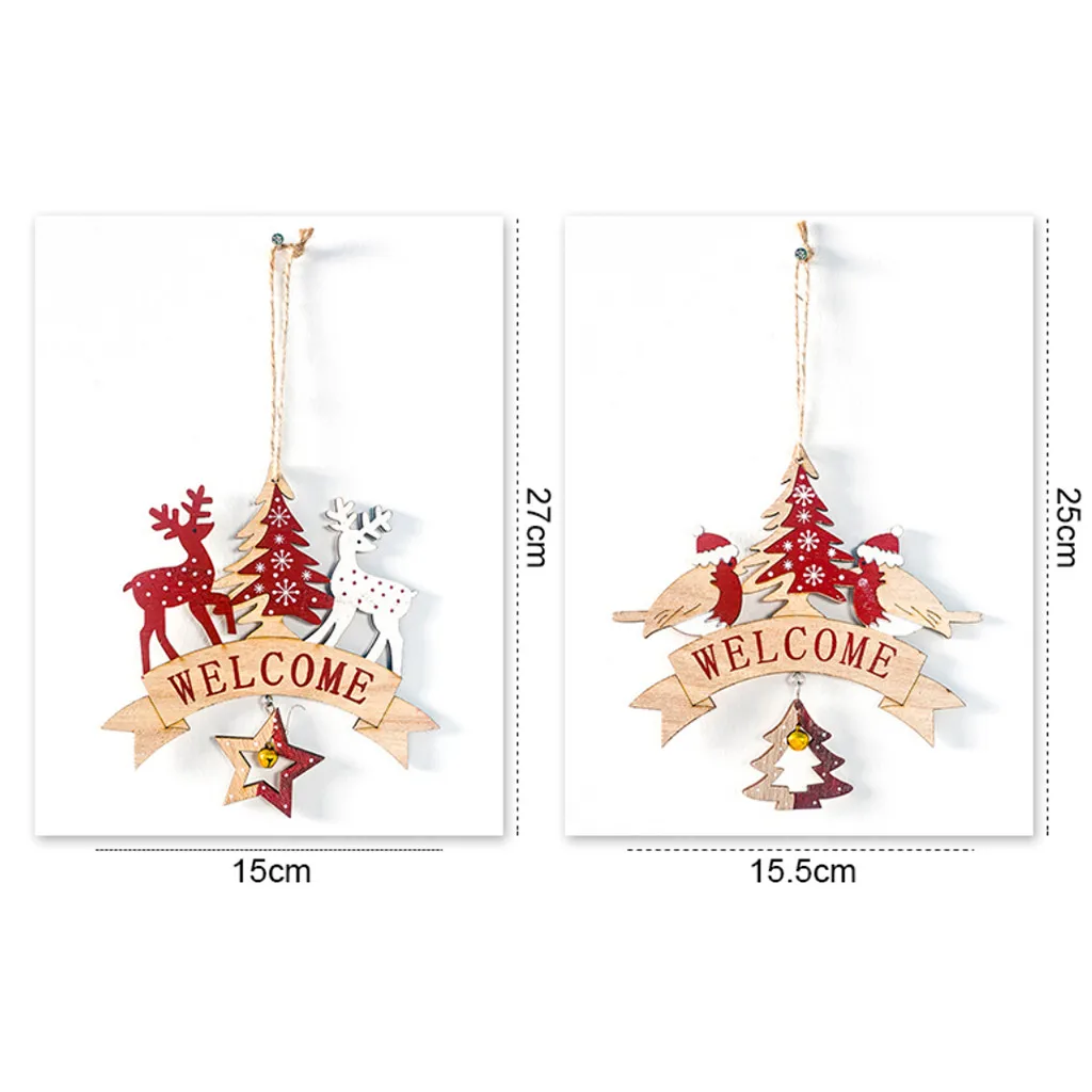 Деревянная Рождественская елка с буквенным принтом подвеска бубенчиками