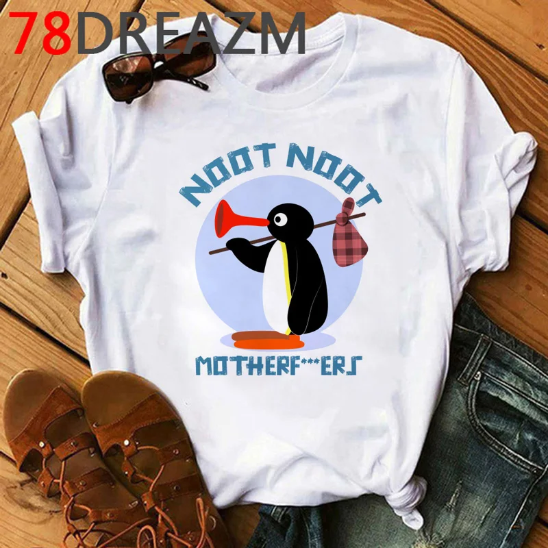 Футболка Noot Pingu для мужчин и женщин милая мультяшная футболка в стиле хип-хоп