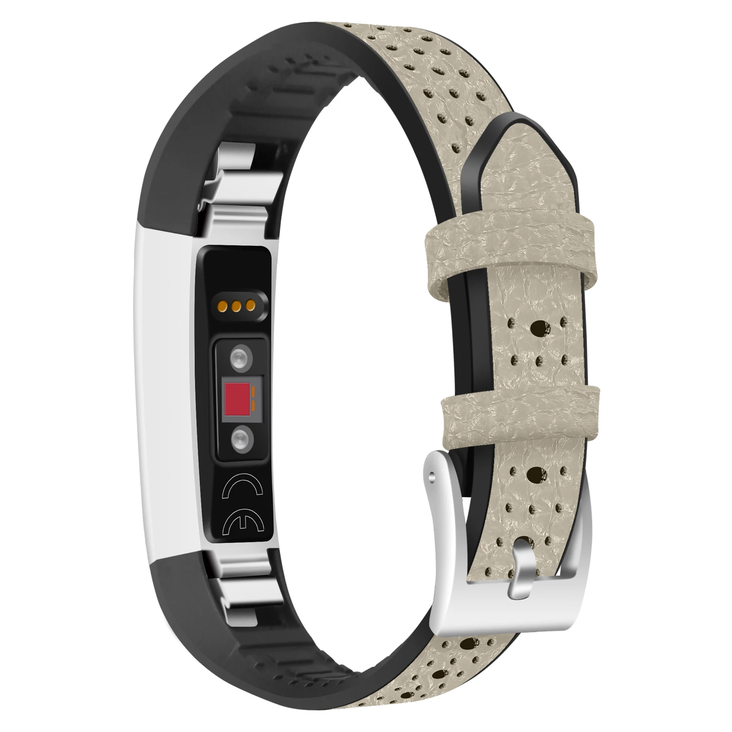 Khaki Joyozy натуральная кожа+ ТПУ часы ремешок Браслет Для Fitbit Alta/alta hr замена высокое качество Ремешки для наручных часов - Цвет ремешка: Khaki