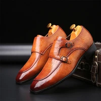 pointed toe men shoes leather loafers shoes male side buckle casual spring formal footwear zapatos de hombre designer shoes men