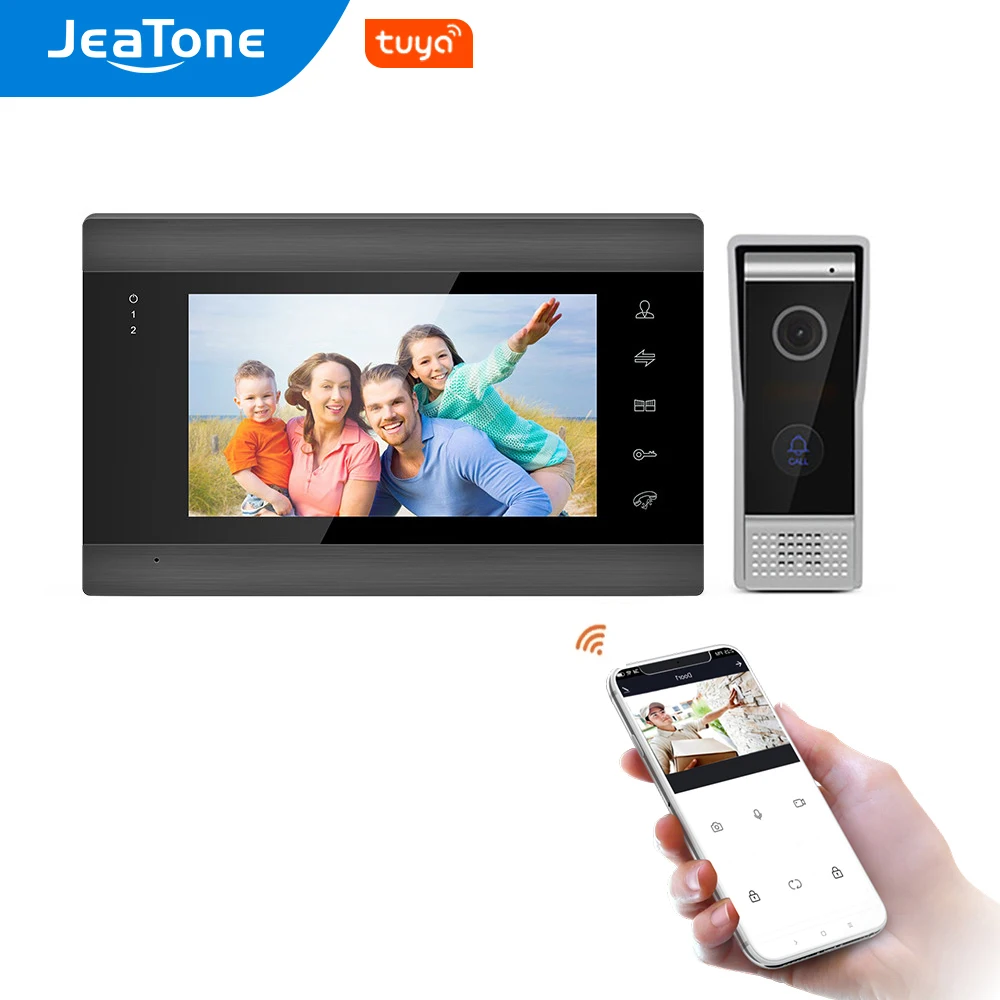 Jeatone Wifi Tuya 7''white Video Deurtelefoon Intercom Systeem Met 720P/Ahd Bedrade Deurbel Camera Remote Unlock Motion detectie