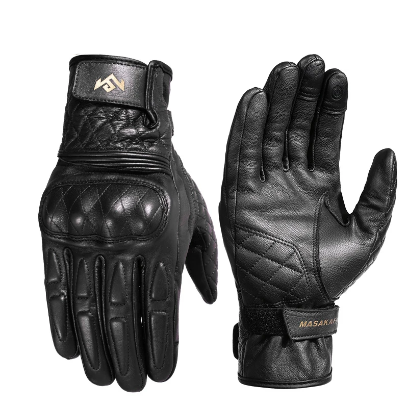 

Genuine leather amazing design men outdoor motorcycle gloves full fingers keep warm winter Racing Riding Gloves 1215-11