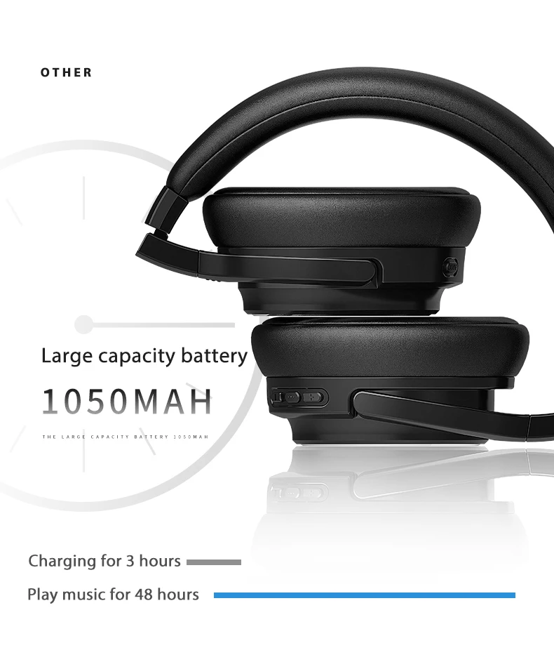 Наушники с активным шумоподавлением, Bluetooth 4,1, беспроводные наушники с Apt-X, низкая задержка, складная гарнитура ANC для ПК, телевизора, телефона
