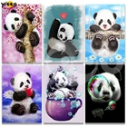 Камни в форме ромбакруглый дрель алмазного живопись Вышивка с милой пандой серии Стразы мозаика вышивка крестиком декора подарок TZ52