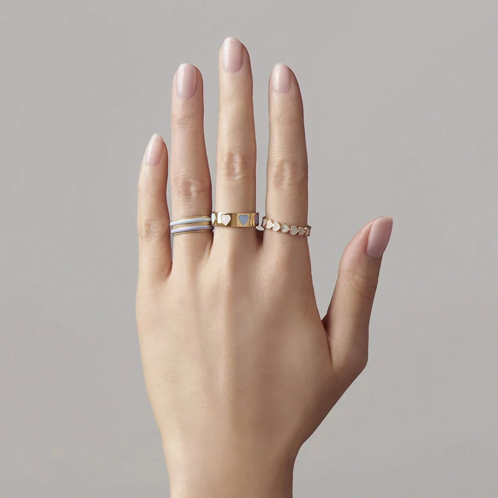 Женские кольца в форме сердца с капающим маслом Простые Модные персика