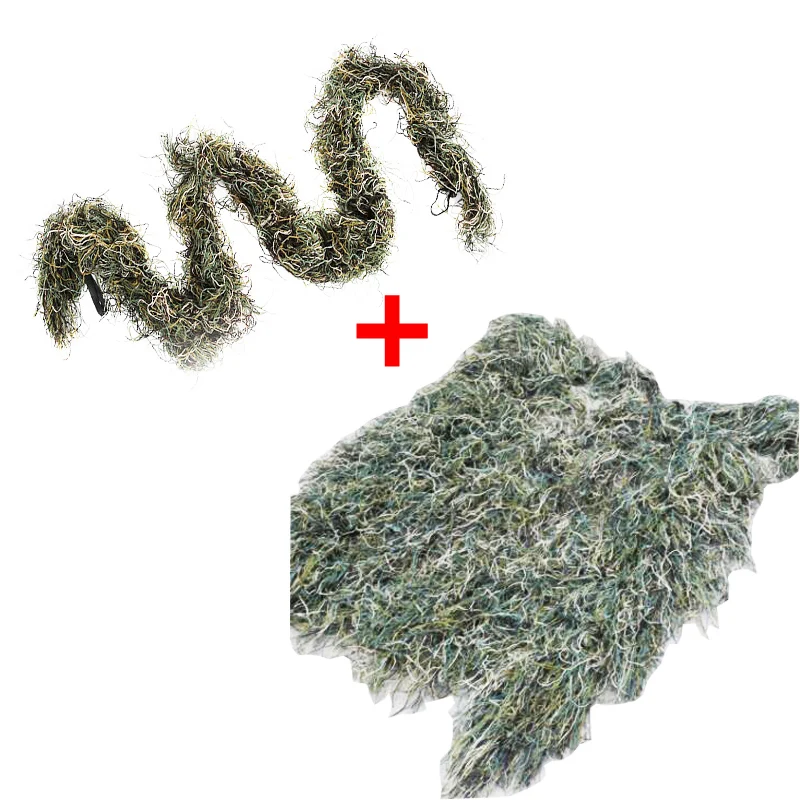 1,2 м эластичное синтетическое волокно Камуфляж Пистолет обертывание Ghillie Пейнтбол страйкбол винтовка камуфляж ружье винтовка обертывание Охотничьи аксессуары камуфляж ружье обертывание - Цвет: green and  Net