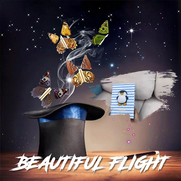 

Christmas Beautiful Flight Magic Butterfly Metal Bracket 3D Butterfly Design Decal Art Stickers Funny Toys For Children Magic To