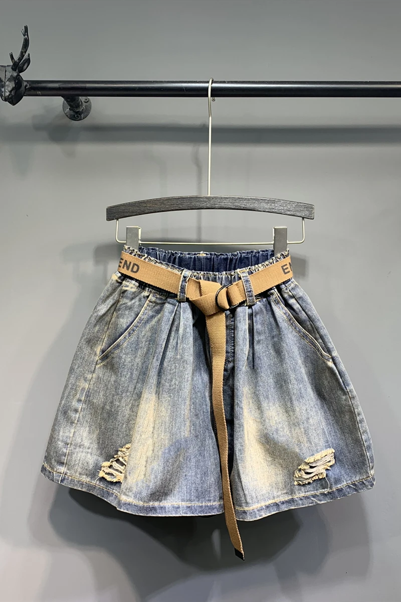 

High-Waist Jeans Pantalon Belt Harem-Pants Denim Trousers Loose Vintage Femme Plus-Size DM001