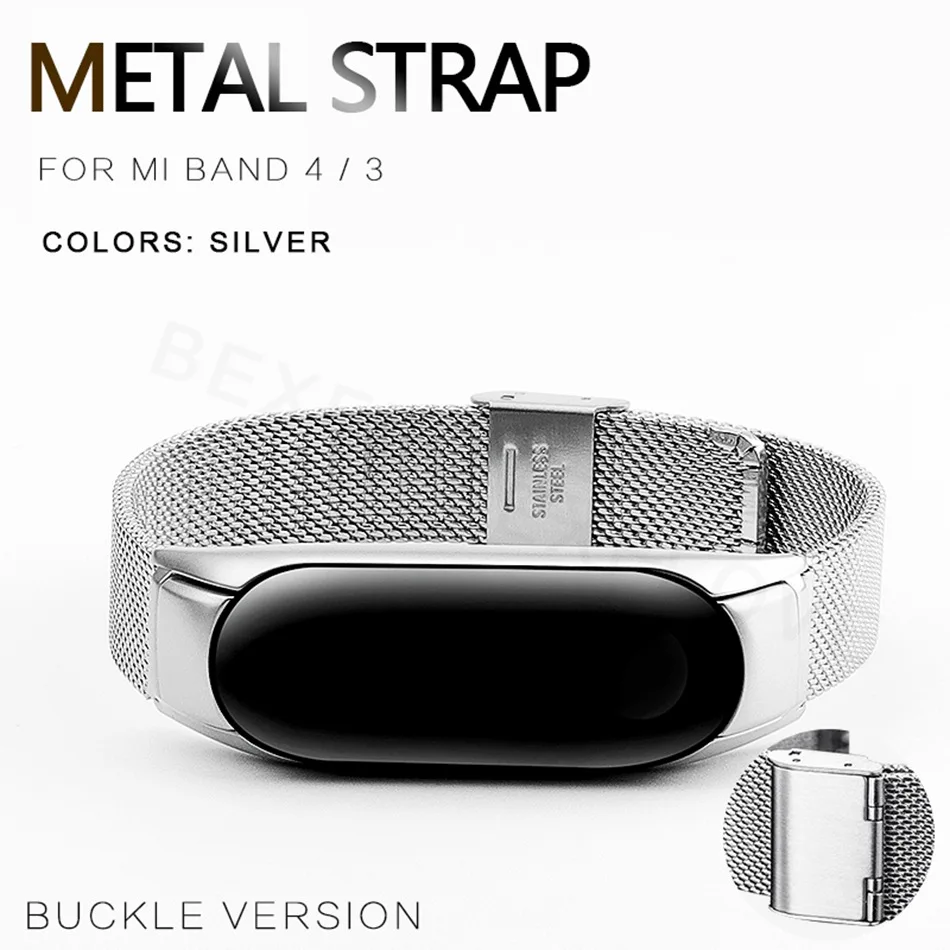 Buckle 018O Браслет mi Band 4 3 ремешок металлический Безвинтовой ремешок из нержавеющей стали для Xiaomi mi Band 4 3 ремешок mi band 4 3 ремешок для браслета - Цвет: Buckle 018O