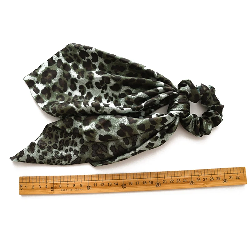 

Creative Leopard Print Knotted Scrunchies DIY Ponytail Hair Scarf Elastic Bow Hair Ropes Women Girls Hair Accessories