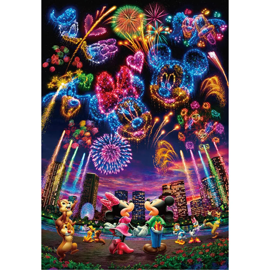 

Disney Mickey Minnie Fireworks 5d Diy Diamond Painting Brand New Cross Stitch Kit Diamond Embroidery Diamond Mosaic Home Decor