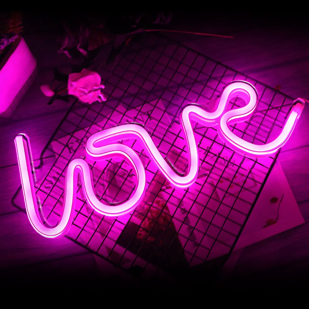 LOVE Pink Украшение для свадебной вечеринки светодиодный неоновый светильник знак сердце любовь Романтический День святого Валентина подарки фестиваль светильник ing Рождество домашний декор - Цвет: LOVE Pink