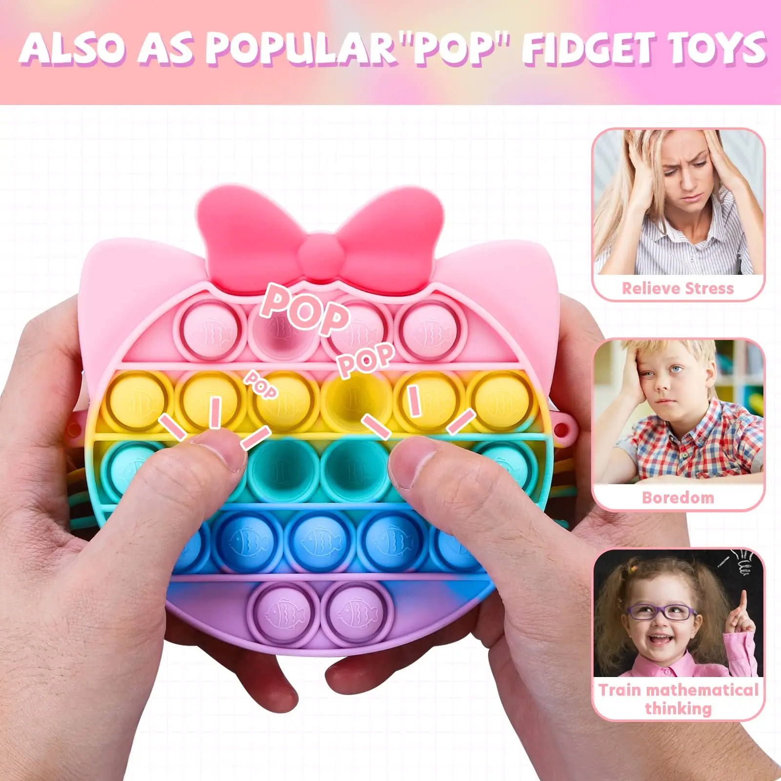NEW Kawaii Unicorn Pop Fidget Toys Bag Coin Purse Push Bubble Silicone Toys Antistress Sensory Toy Adult Children Christmas Gift enlarge