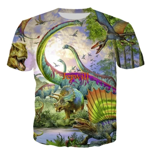 

Funny Cute Cartoon Dinosaur 3D Print Casual T-Shirt Women Men Short Sleeve Tops