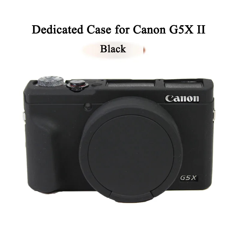 Красивая видеокамера для камеры Canon G7XII G7X II G7X mark 3 G7X III G5X II силиконовый чехол резиновый чехол для камеры защитный чехол - Цвет: G5X II Black