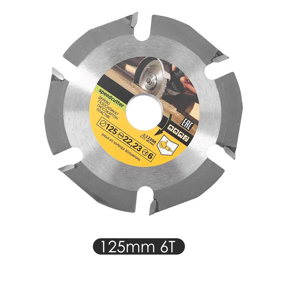 

125mm 6T Saw Blade Carbide Tipped Wood Cutting Disc Carving Disc Saw Blades Woodworking Accessories for Angle Grinders