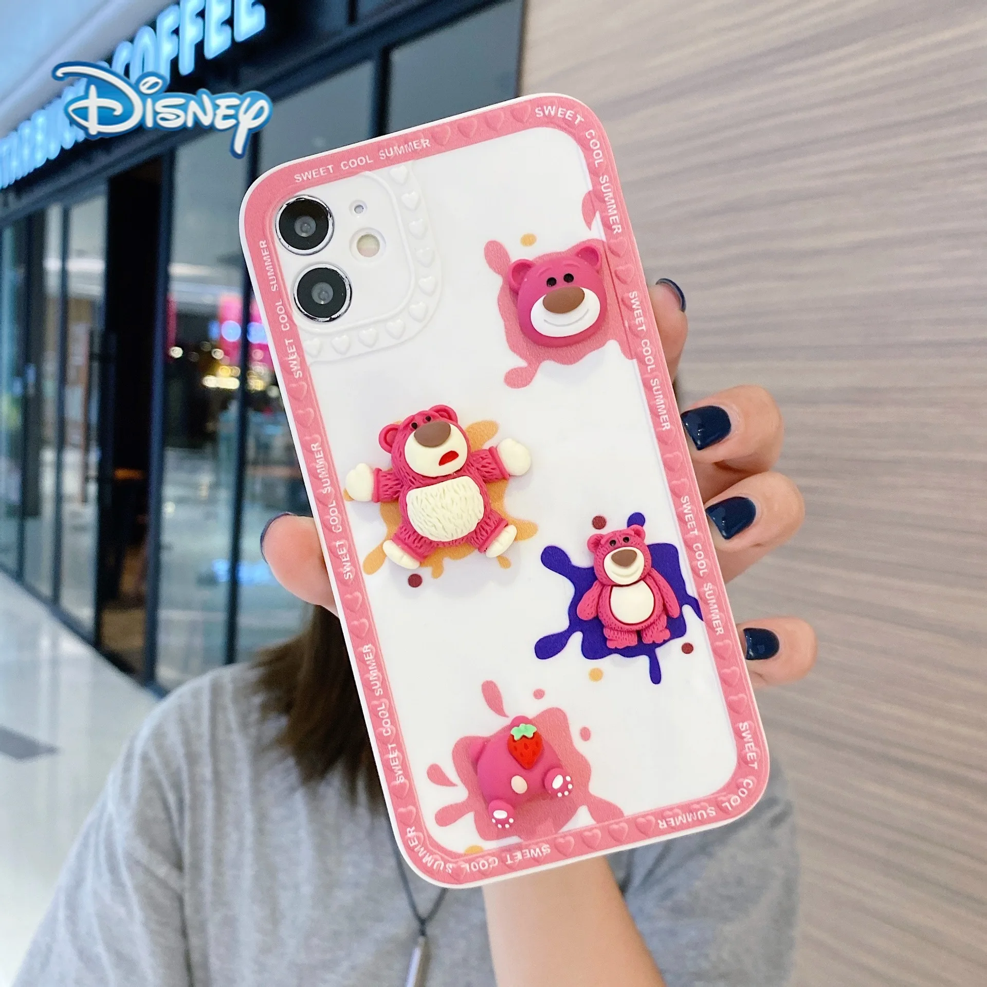 

Disney Toy Story Lotso 3D Cartoon Mobile Phone Case for iPhone 13 13pro 13mini 13pro max Plus Cute Anti-fall Cellphone Shell