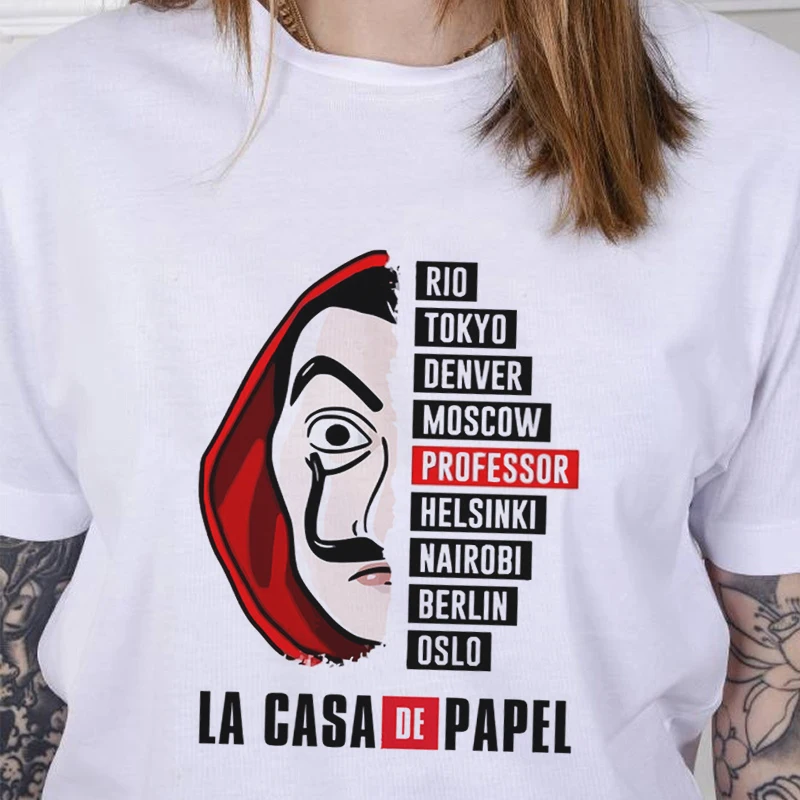 Женская футболка с коротким рукавом La Casa De Papel уличная одежда в стиле Харадзюку