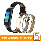 Ремешок из искусственной кожи для Xiaomi Mi Band 5, черный, серебристый, розовое золото