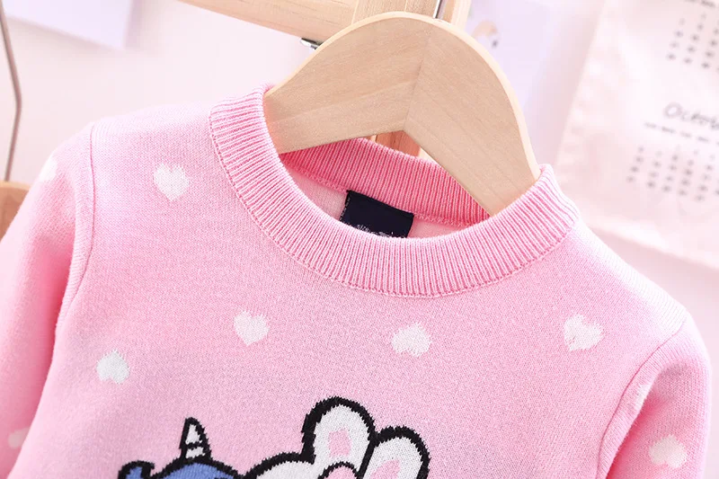 Осенний Рождественский свитер для маленьких девочек Зимний жаккардовый с