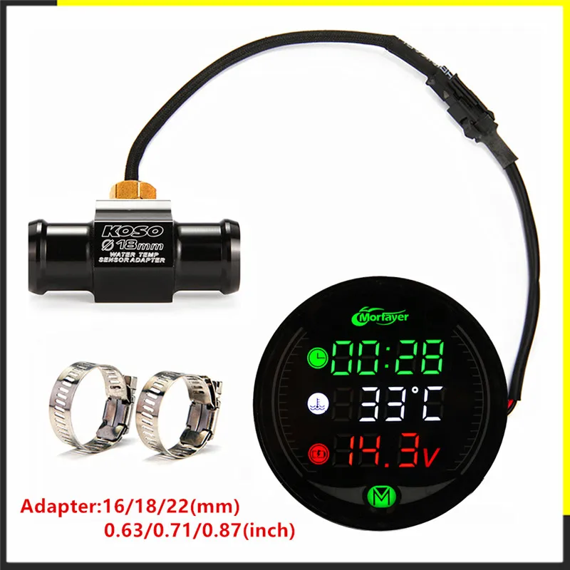 

KOSO Motorcycle electronics For NMAX PCX XMAX 125 250 300 XJ6 CB650F AEROX Water Temperature Hour counter meter engine hours