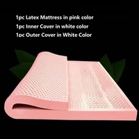 high quality latex mattress natural latex bed mattress topper king queen size super soft latex mattress with inner outer cover