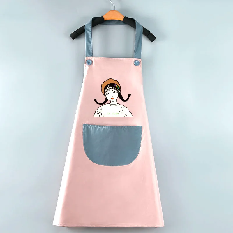 

Apron Household Kitchen Oil-Proof Waterproof Women's Fashion Cooking Japanese and Korean Style Cute Hot