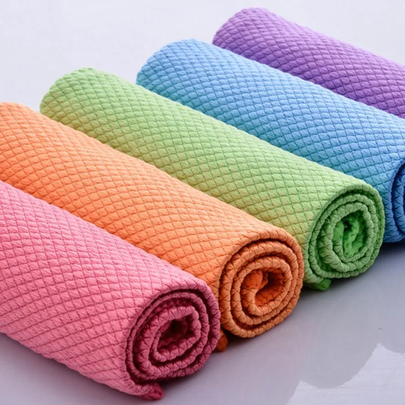 

Soft Microfiber Cleaning Towel Absorbable Glass Kitchen Cleaning Cloth Wipes Table Window Car Dish Towel RagC