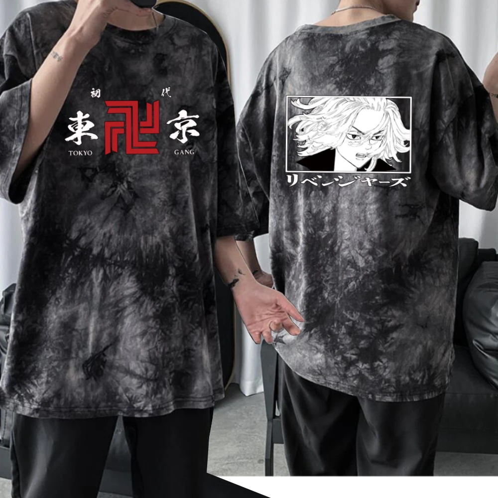 

Tokyo Revengers Harajuku Short Sleeve Tie Dye Hot Anime T-shirt