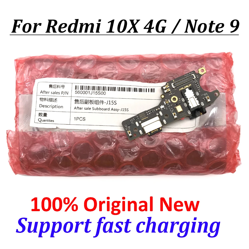 

100% Original New For Xiaomi Redmi Note 9 Dock Connector Micro USB Charger Charging Port Flex Cable For Redmi 10X 4G