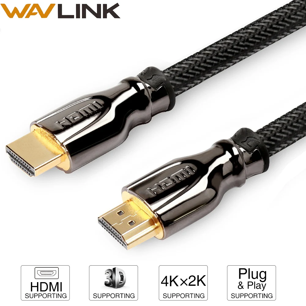 Wavlink 2 м HDMI к HDMI кабель HDMI позолоченный Соединительный кабель HDMI кабель дисплея 1,4 1080P 3D кабель для HDTV переключатель делителя