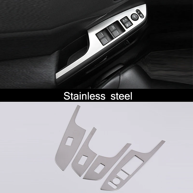 

For Honda CRV CR-V 2012-14 15 2016 Car Door Armrest Window Glass Lift Switch button Cover Trim Stainless Steel Accessories 4pcs