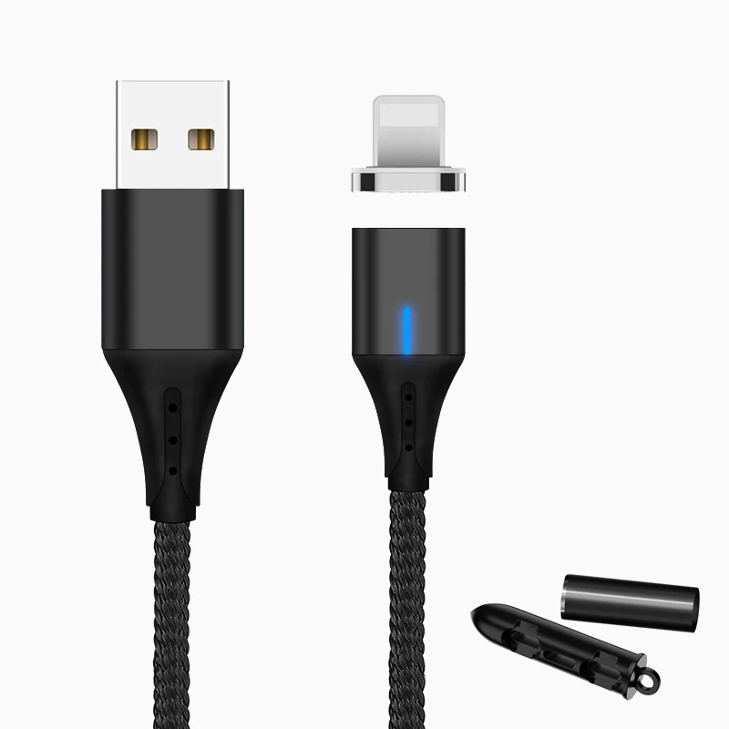 black for apple plug SUNPHG мобильного телефона 3A Магнитный кабель Зарядное устройство 2 м микро Тип usb C кабель для передачи данных для iPhone x samsung S8 S9 huawei Быстрая зарядка 3,0 - Цвет: black for apple plug