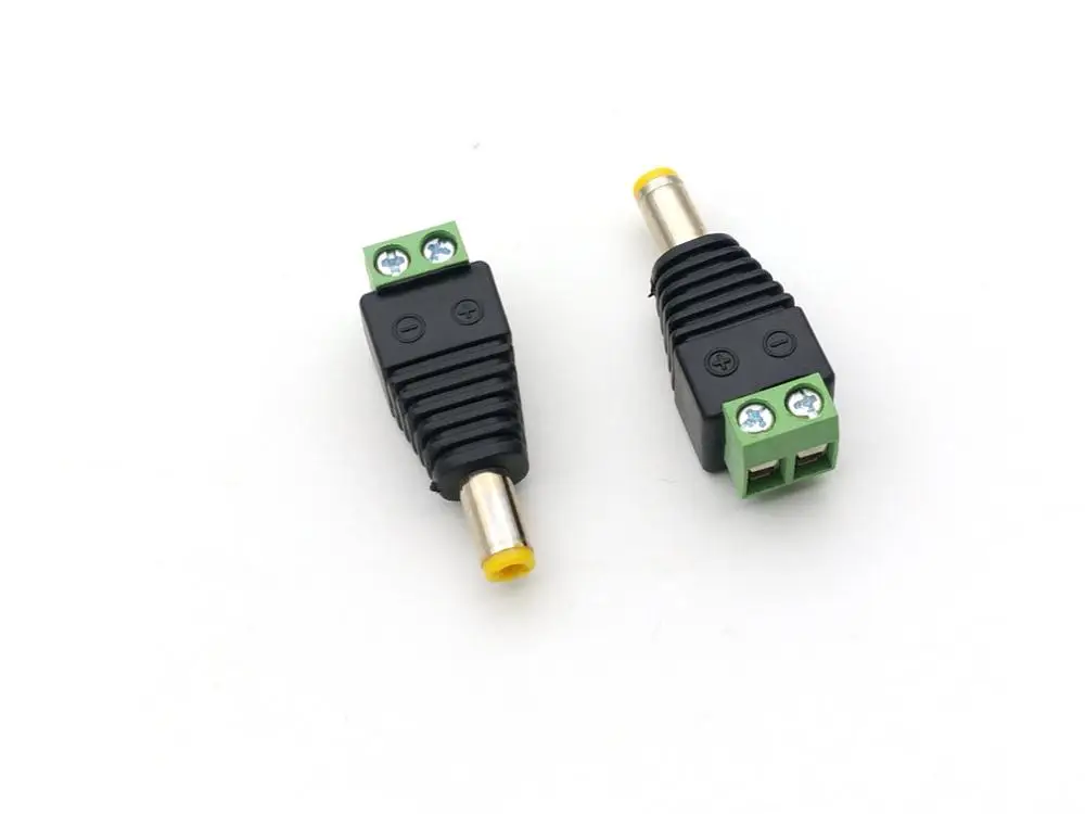 50 шт. 5 мм x 2 1 DC Мощность штекер адаптера для видеонаблюдения Камера|cctv plugs|camera
