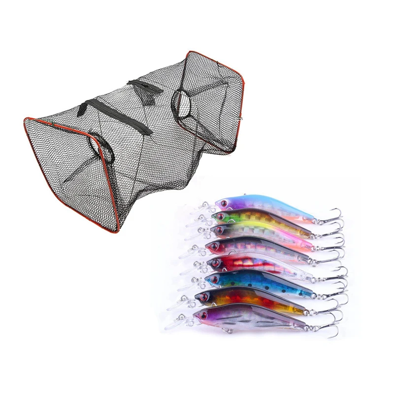 8 шт. воблеры лазерные блесны рыболовные приманки 3D глаза Кривошипные крючки