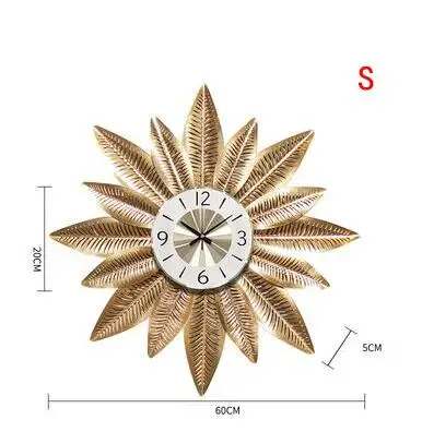 style3--S Nordic Творческий металлические настенные часы настенные подвесные украшения ремесла домашнего гостиная 3D стены Стикеры немой настенные росписи - Цвет: style3--S