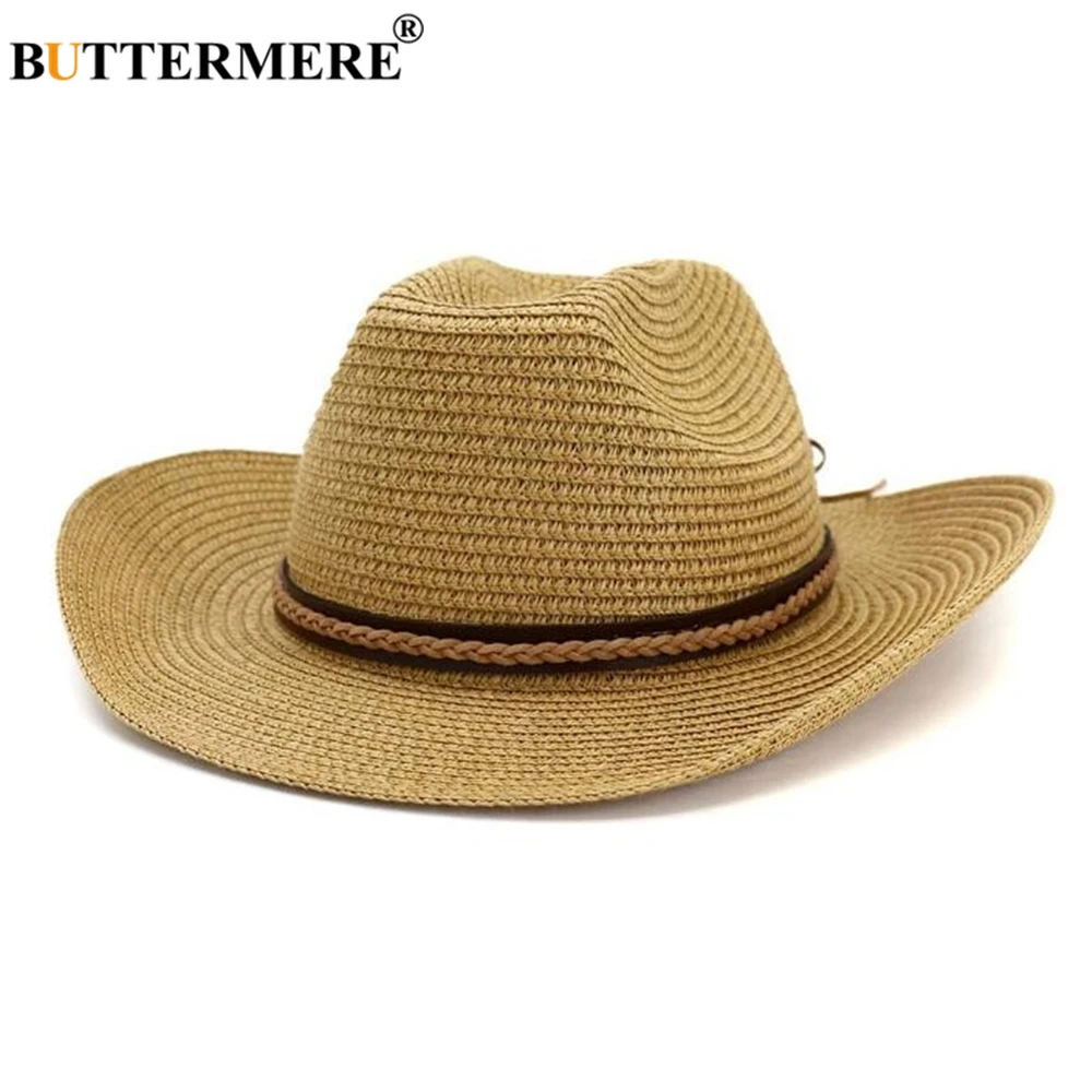 BUTTERMERE ковбойская шляпа для женщин и мужчин летняя соломенная от солнца с