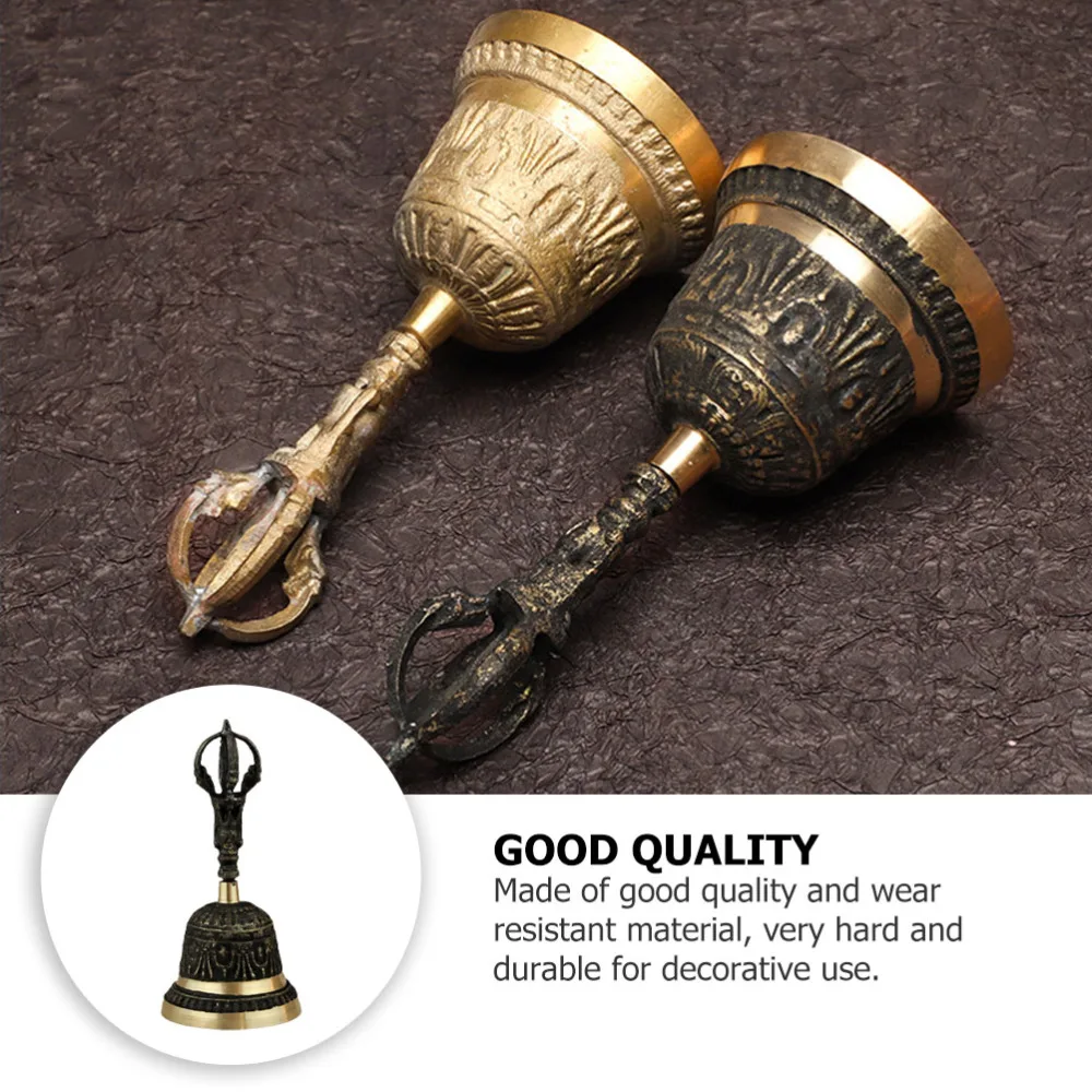 

Handle Hand Bell Metal Decorative Bell Tabletop Copper Handbell for Home