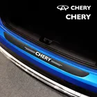 Карбон волокно кожа наклейка на бампер для Защитные чехлы для сидений, сшитые специально для CHERY TIGGO 5 A1 A3 A5 QQ KIMO INDIS JAGGI авто тюнинг аксессуары наклейка на багажник