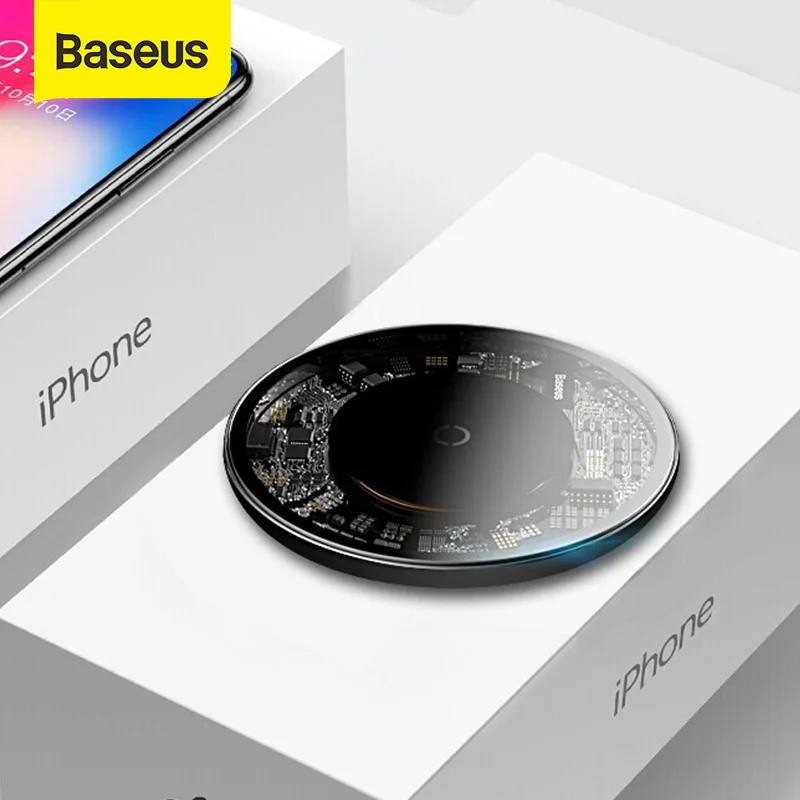 Baseus Qi Беспроводное зарядное устройство для iPhone 12 Pro 10 Вт быстрой зарядки с видимым