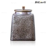 creative retro ceramic tea cans coffeejar handmade high temperature fired rust glaze storage tank ceramic container kitchen tins