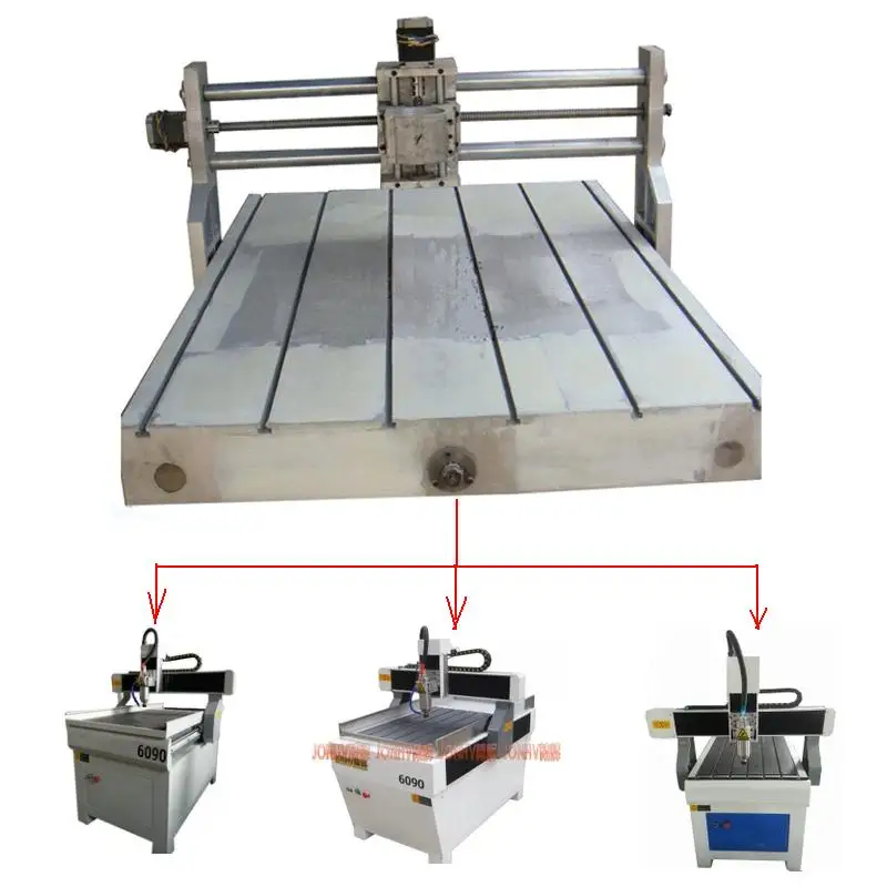 

6090 DIY CNC Router Machine Frame Engraver Milling 600*900mm Frame Fixture 80mm Spindle 2.2KW Casting