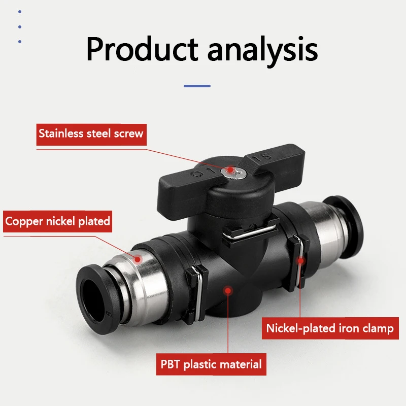 Пневматический вставной быстроразъемный клапан BUC ручной поворотный