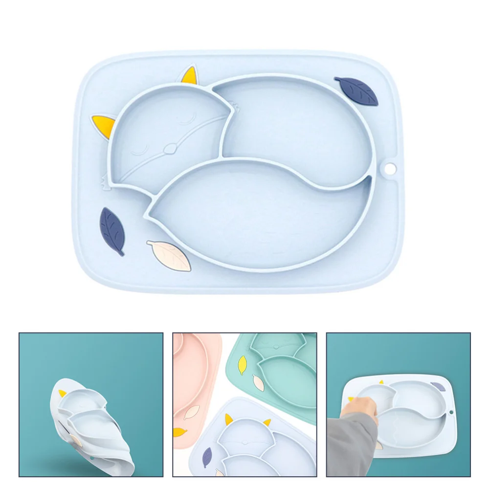 

1pc Children Non-slip Fox Shape Silicone Suction Cup Dinner Plate Food Plate