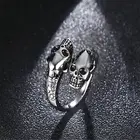 Кольцо панк-рок из нержавеющей стали для мужчин и женщин, кольцо в готическом стиле с черепом и головой, вечерние АР для вечеринки на Хэллоуин, 2021