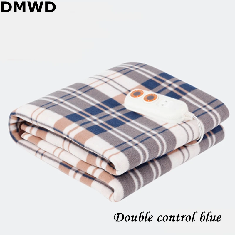 Double control blue DMWD безопасность электрическое отопление одеяло термостат двойное управление Регулируемый Теплый мягкий коврик для тела теплый плюшевый ковер быстрый нагрев - Цвет: Double control blue