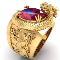hot sale domineering carved dragon ring for men 3d three dimensional european and american style ring fashion jewelry on party