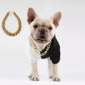 Pet Fashion Necklace French Bulldog Doberman Small and Medium-Sized Dog Dog Bully Gold Chain Pet Necklace Jewelry Accessories