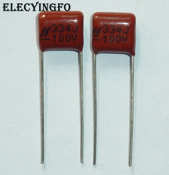 

10pcs/100pcs CBB capacitor 334 100V 334J 0.33uF 330nF P7.5 Metallized Polypropylene Film Capacitor