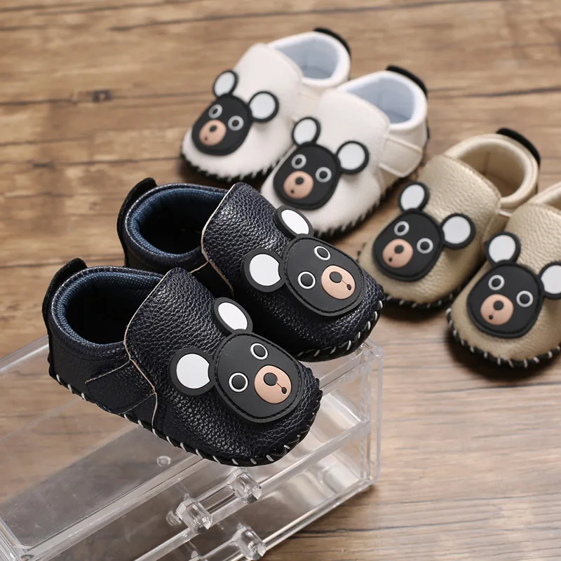 Обувь для новорожденных мальчиков и девочек мягкая ручной работы с резиновой